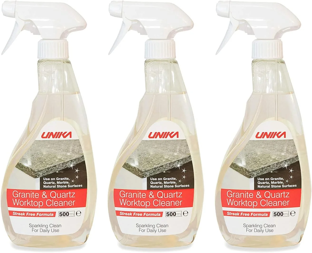 unika granite & quartz cleaner 3 pack